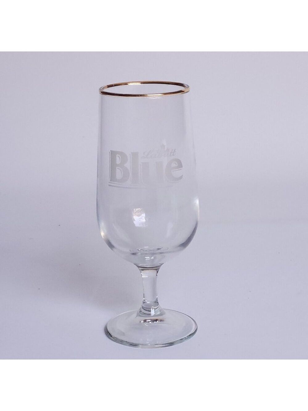 FUN Labatt Blue Chalice Glass Beer Glass Gold Rim